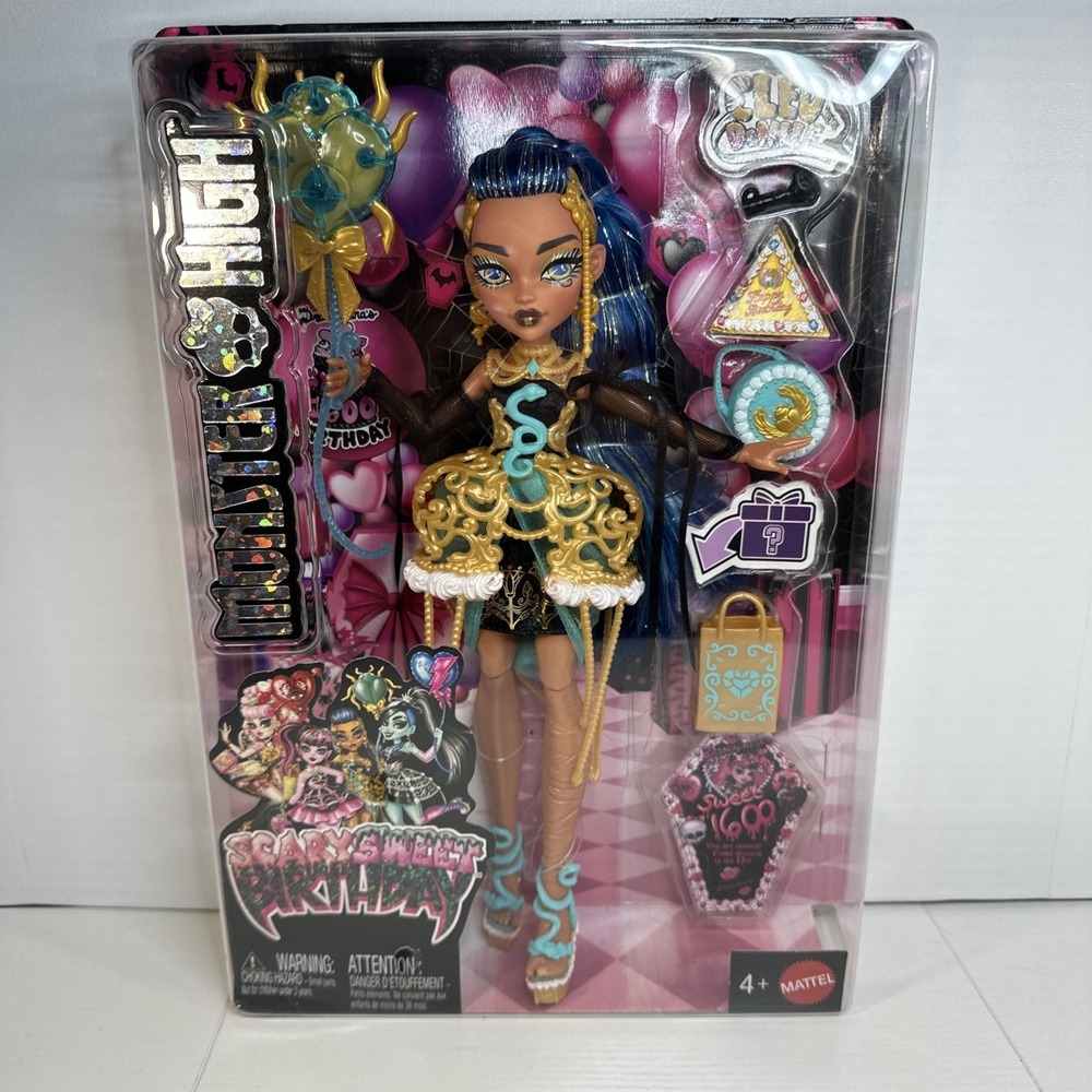 Monster High Doll Cleo D'Nile Scary Sweet Birthday Gold‎ Party Dress 2025 BNIB